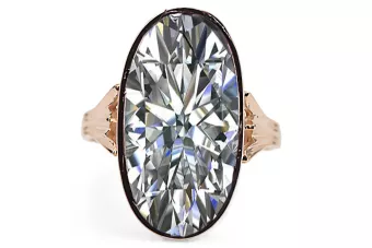 Originalus 14k rožinio aukso vintage Žirkoniai Žiedas Vintažiniai papuošalai vrc113r